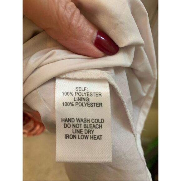 LULUS SLIP DRESS SPAGHETTI STRAPS V NECK BOHO CORAL/RED/WHITE OFFICE SIREN SZ L - Picture 12 of 13